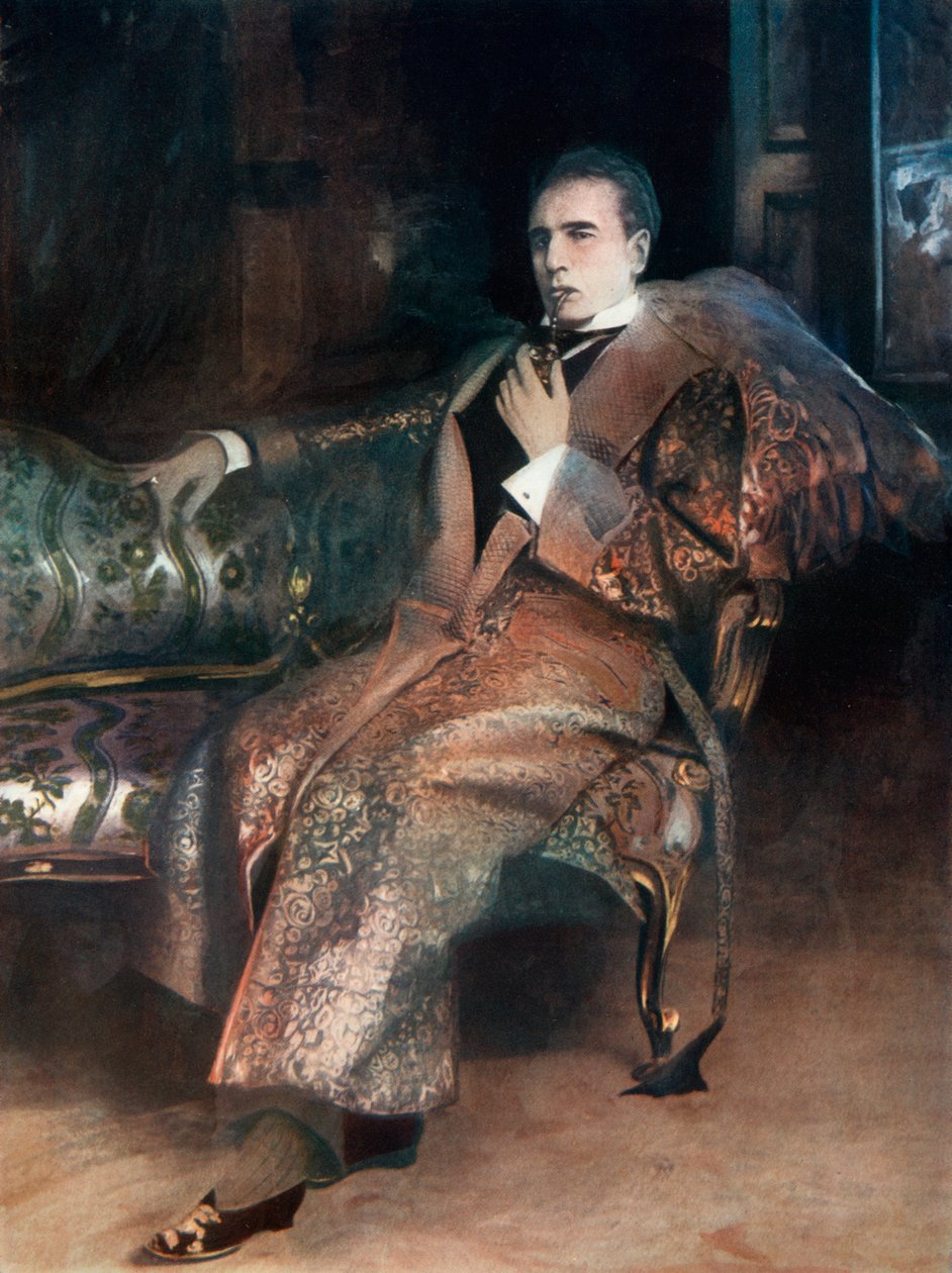 William Gillette ve filmu Sherlock Holmes, c1902 od Unbekannt