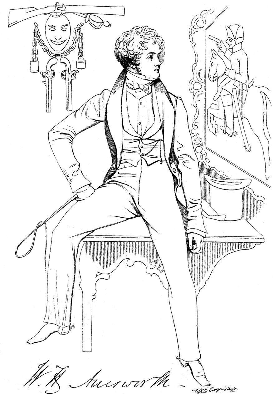 William Harrison Ainsworth 1805-1882, anglický historický romanopisec, c1835 od Unbekannt