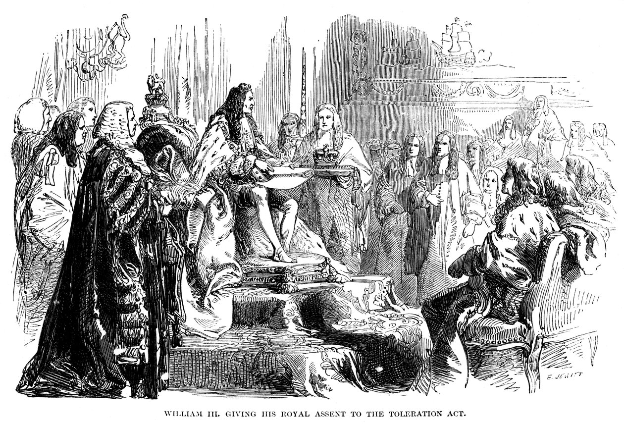 William III dává svůj královský souhlas s tolerančním zákonem od Unbekannt