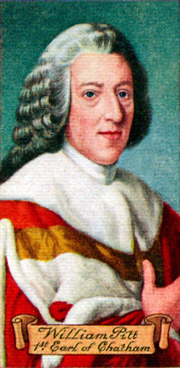 William Pitt, 1. hrabě z Chathamu, převzato ze série cigaretových karet, 1935 od Unbekannt