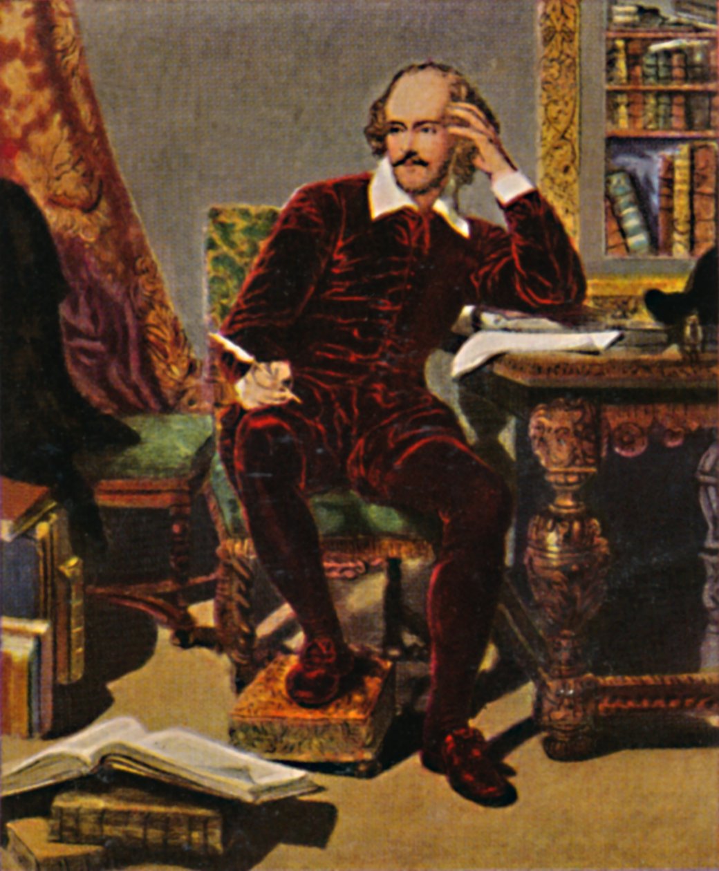William Shakespeare 1564-1616. - Gemälde von J. Faed, 1934. od Unbekannt