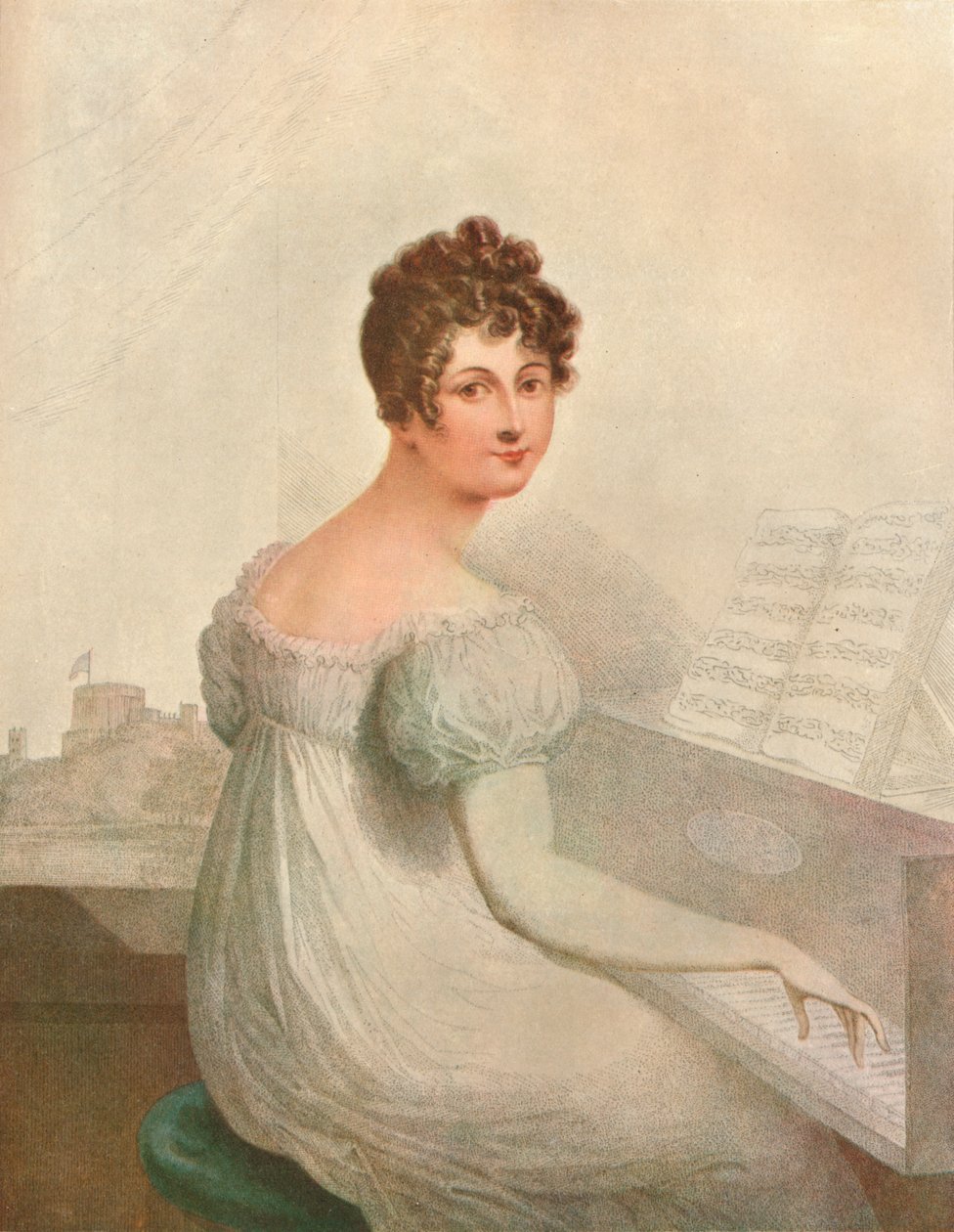 Hrad Windsor, 1821. Georgina Quentin, milenka krále Jiřího IV. 1762-1830, 1911 od Unbekannt