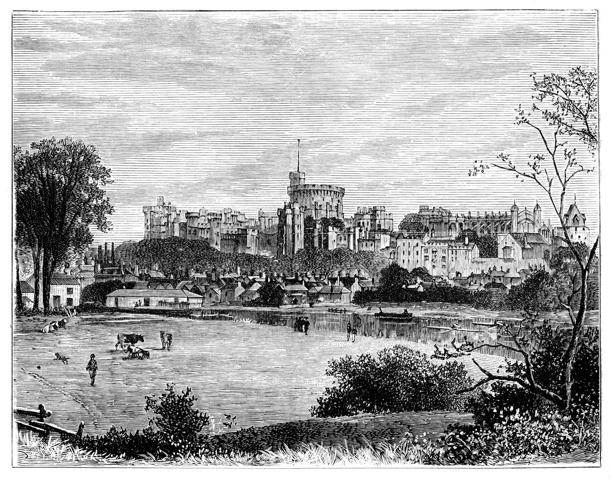 Hrad Windsor z Brocas Meadows, c1888 od Unbekannt