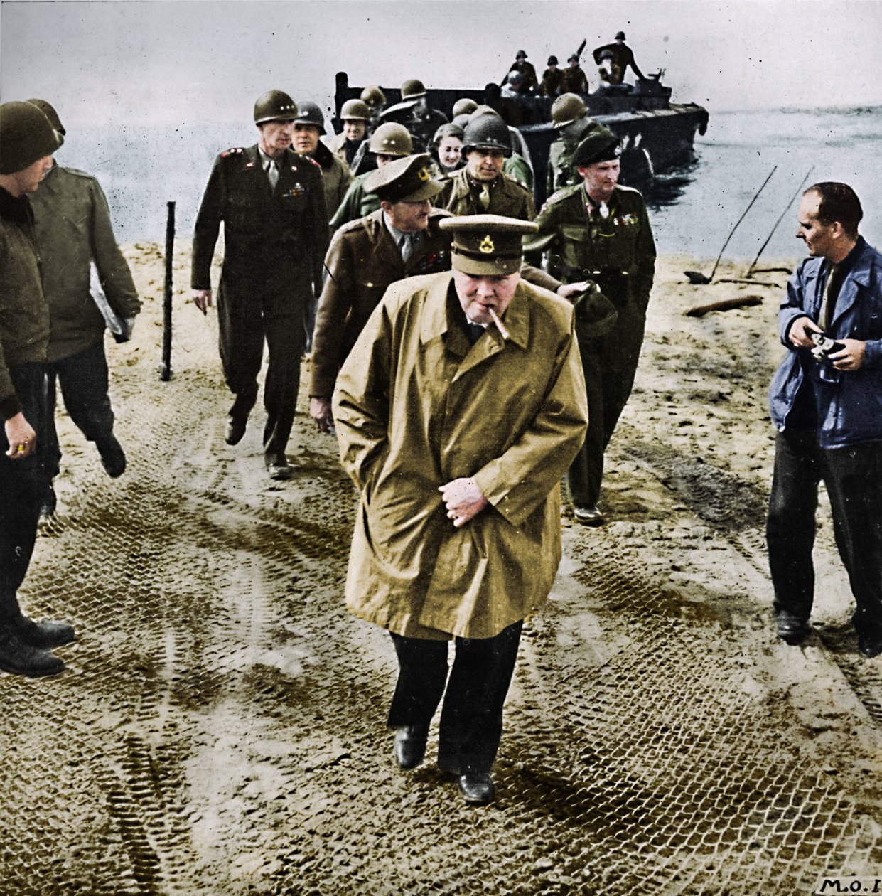 Winston Churchill přes Rýn. Venku do Německa! Kupředu k vítězství!, 1945 od Unbekannt