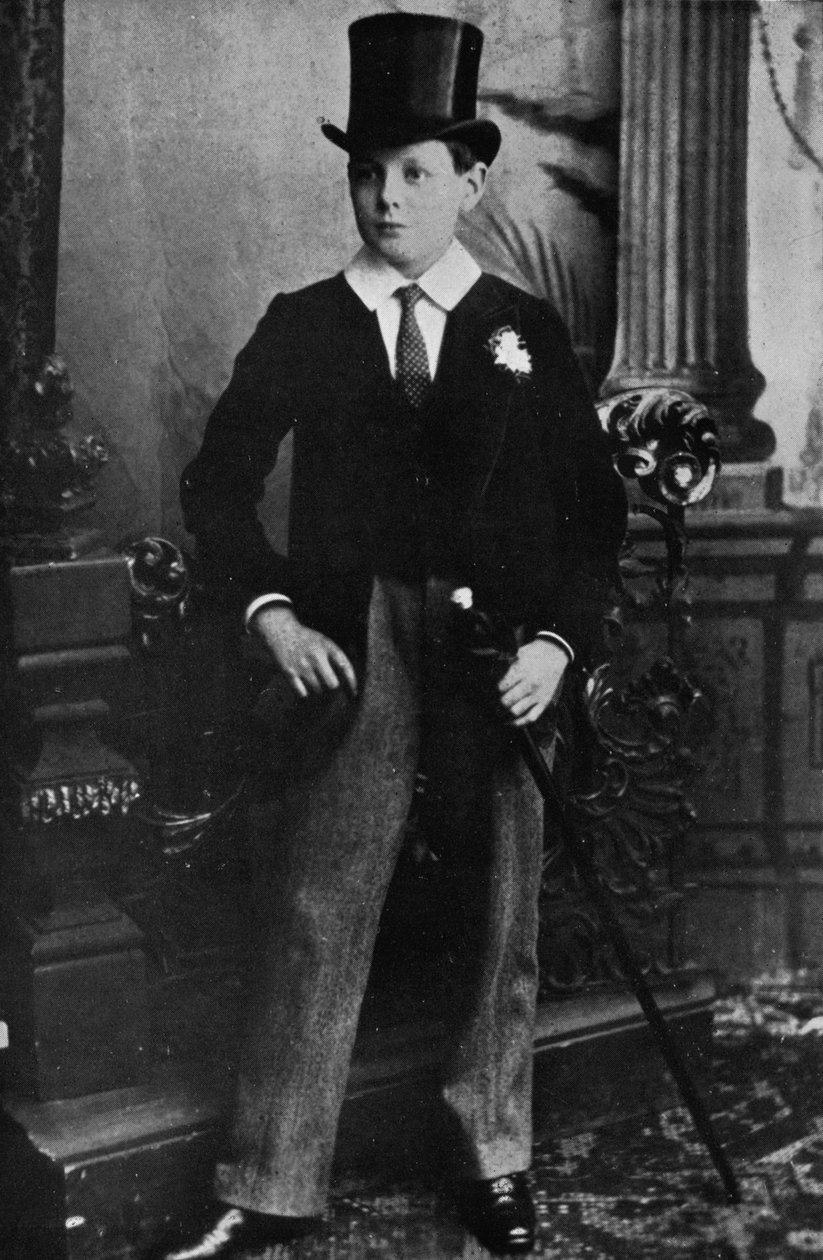 Winston Churchill jako Harrow školák v roce 1889, 1945 od Unbekannt