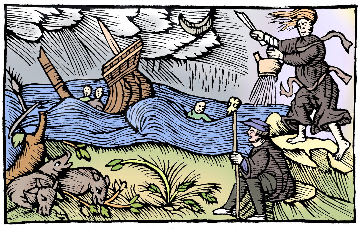 Čarodějnice vyvolává bouři, 1562 od Unbekannt