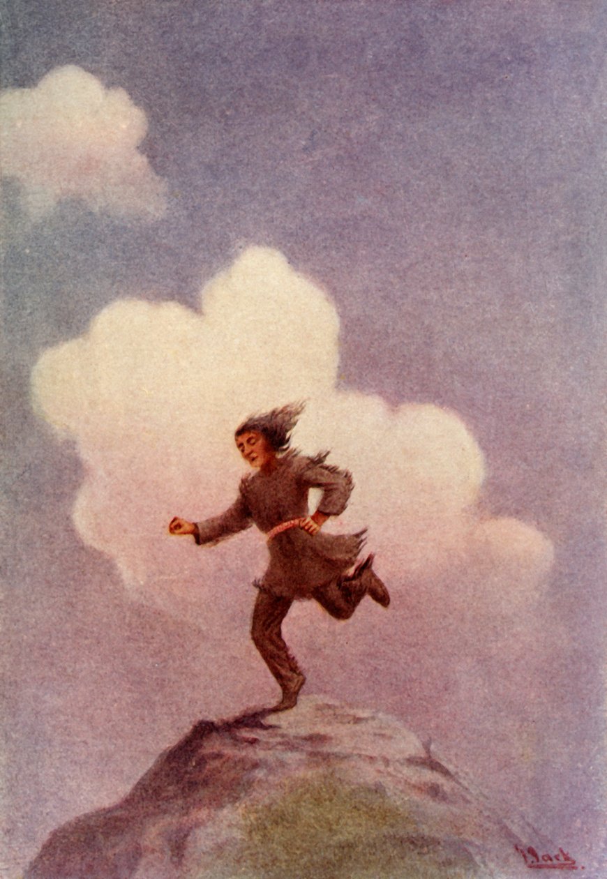 Jediným velkým krokem dosáhl vzdáleného mysu, 1914. od Unbekannt