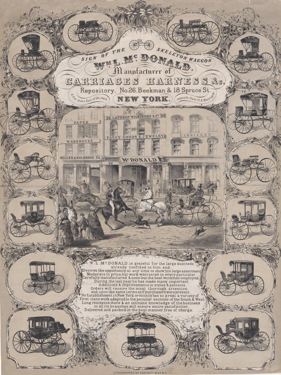 Wm. L. McDonald, Výrobci Carriage Harness & Co. Repository, č. 26 Beekman & 1..., 1852-86. od Unbekannt