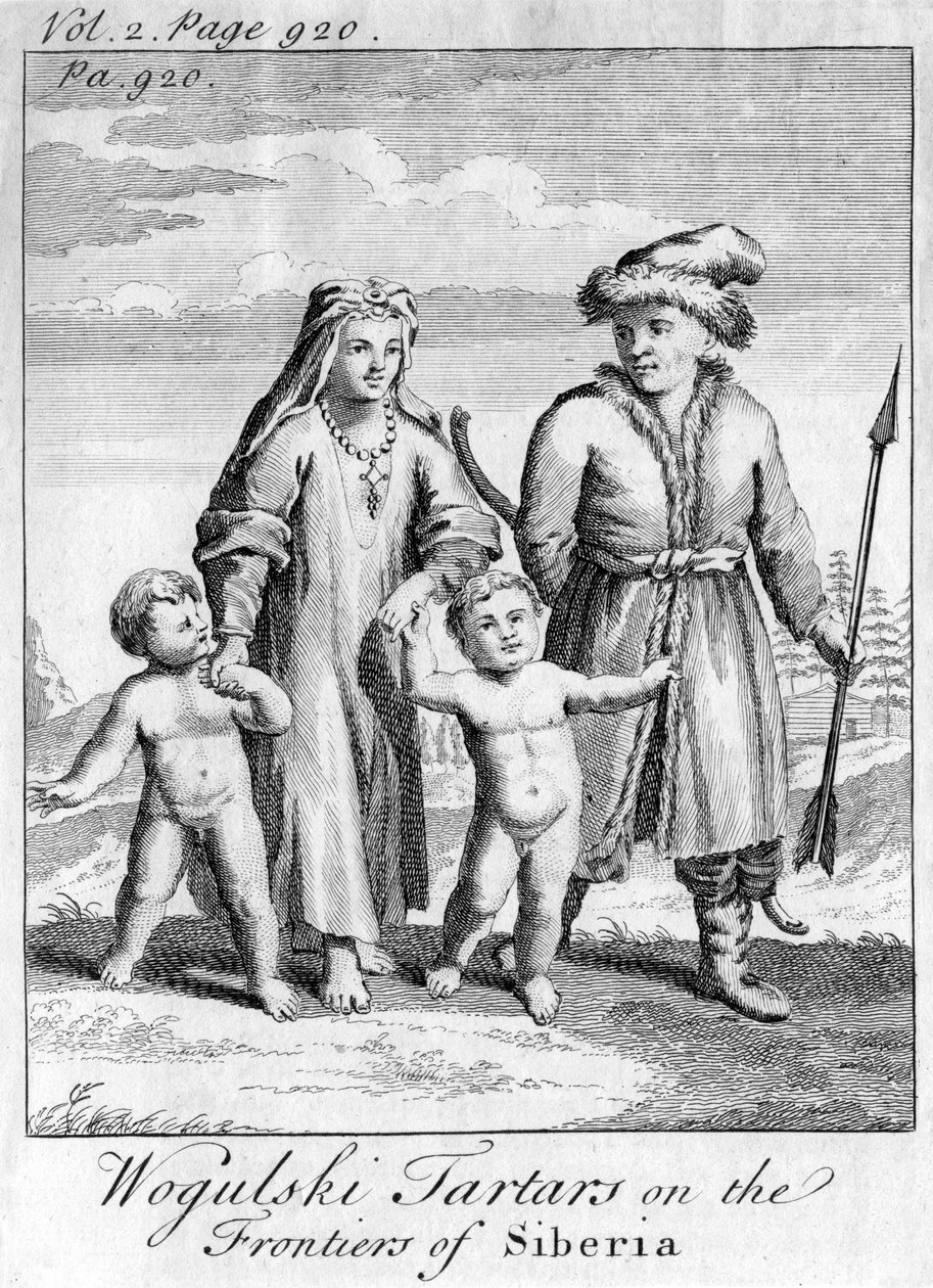 Wokulští Tataři na hranicích Sibiře, c1740 od Unbekannt