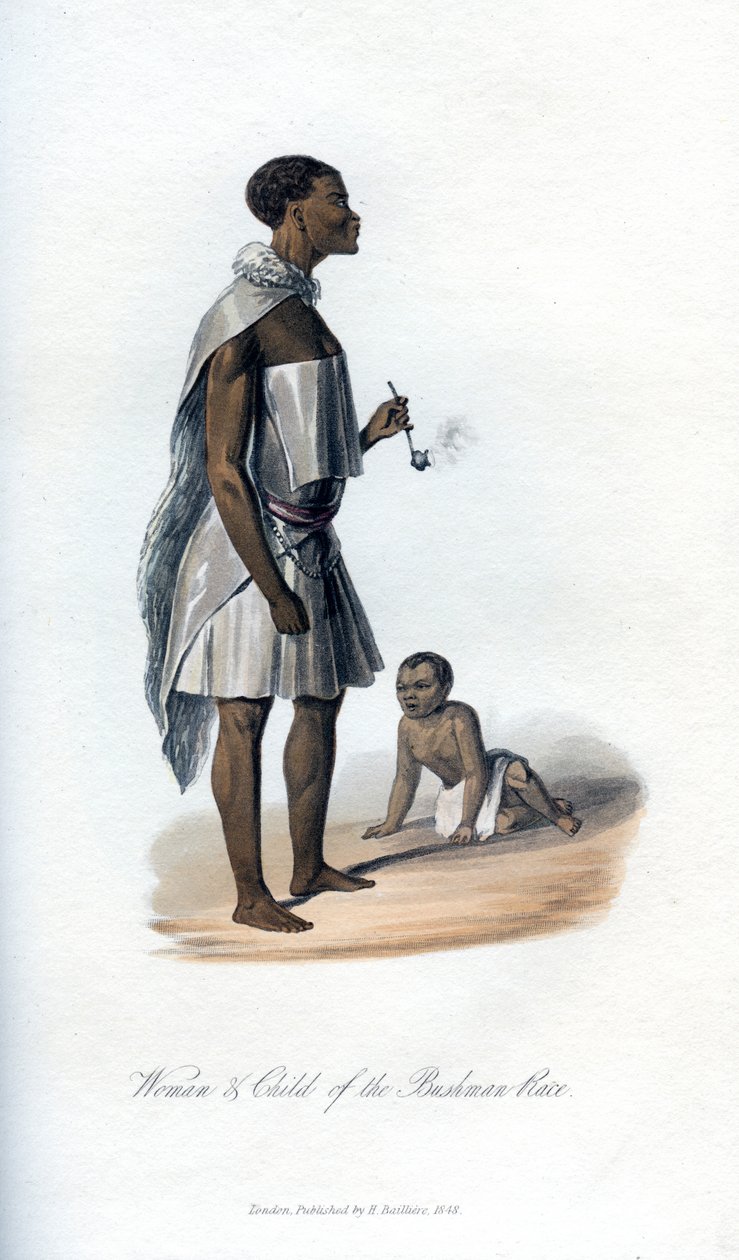 Žena a dítě Bushman Race, 1848 od Unbekannt
