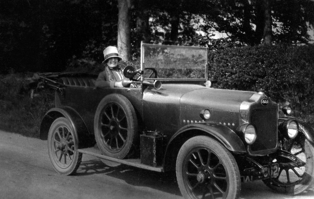Žena řídí auto, 1930 od Unbekannt