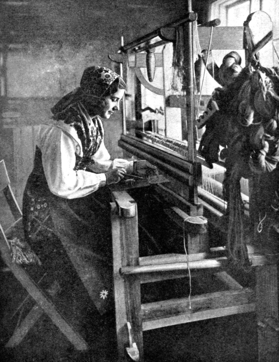Žena používající tkalcovský stav, Švédsko, 1936 od Unbekannt