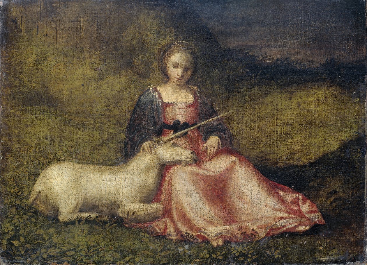 Žena s jednorožcem, c. 1510 od Unbekannt