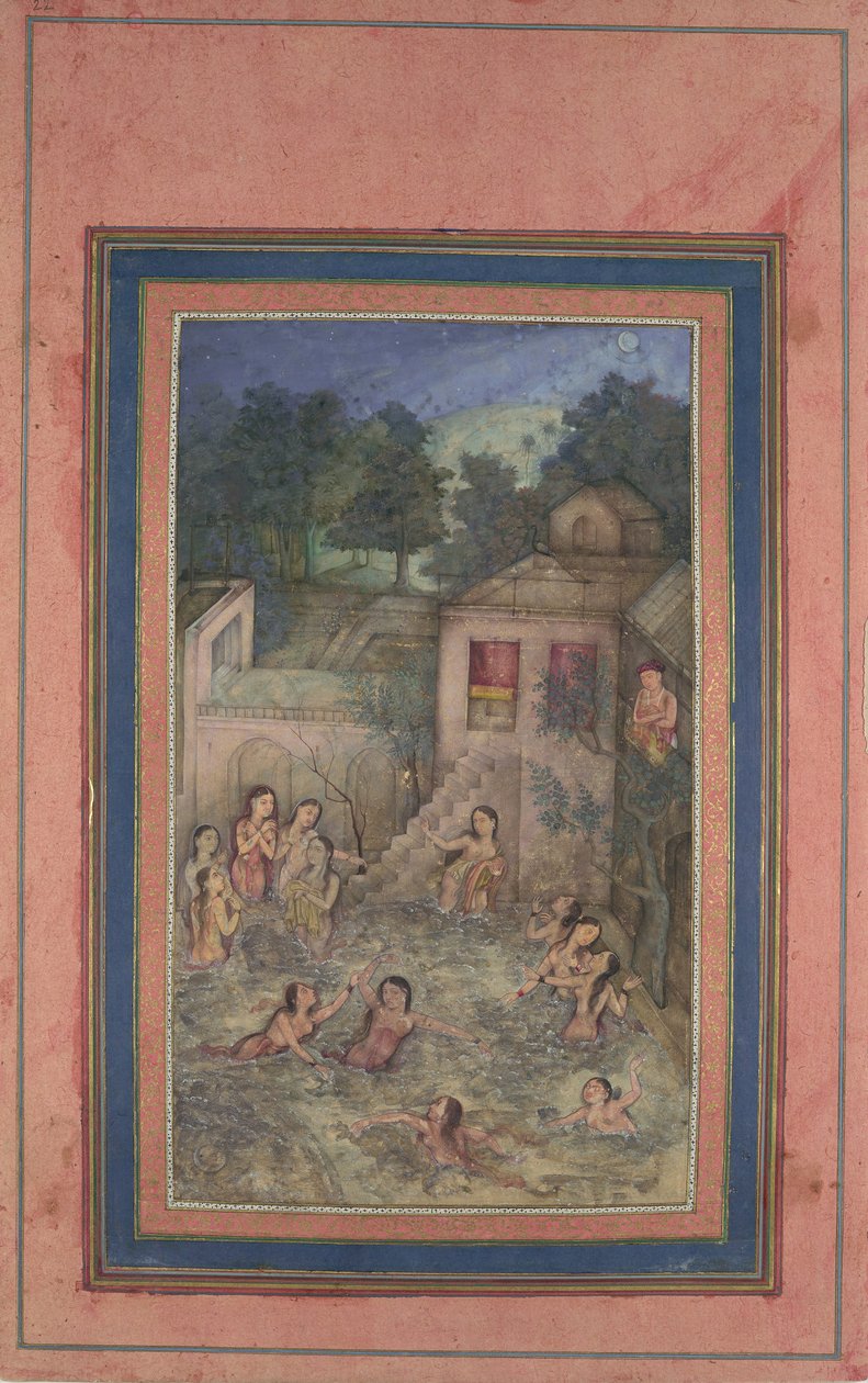 Women Bathing by Moonlight, Folio z Davisova alba, 18. století. od Unbekannt