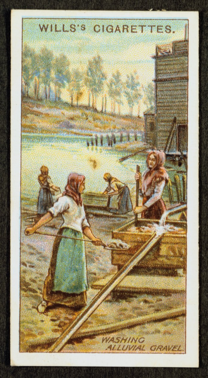 Ženy omývající drahý kov platinu z naplavených štěrků, Ural, Rusko, 1916 od Unbekannt
