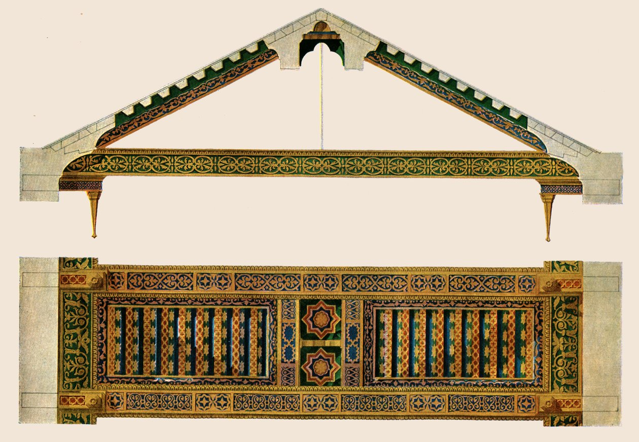 Dřevěný strop v lodi katedrály Monreale, Palermo, Sicílie, Itálie, 1928. od Unbekannt