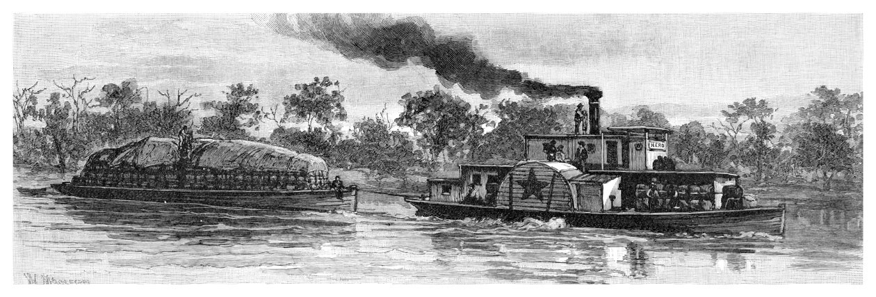 Vlněný člun na řece Darling, Austrálie, 1886 od Unbekannt