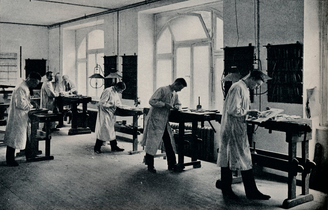 Workshop Technické školy Arts and Crafts, Flensburg, Německo. c1908 od Unbekannt