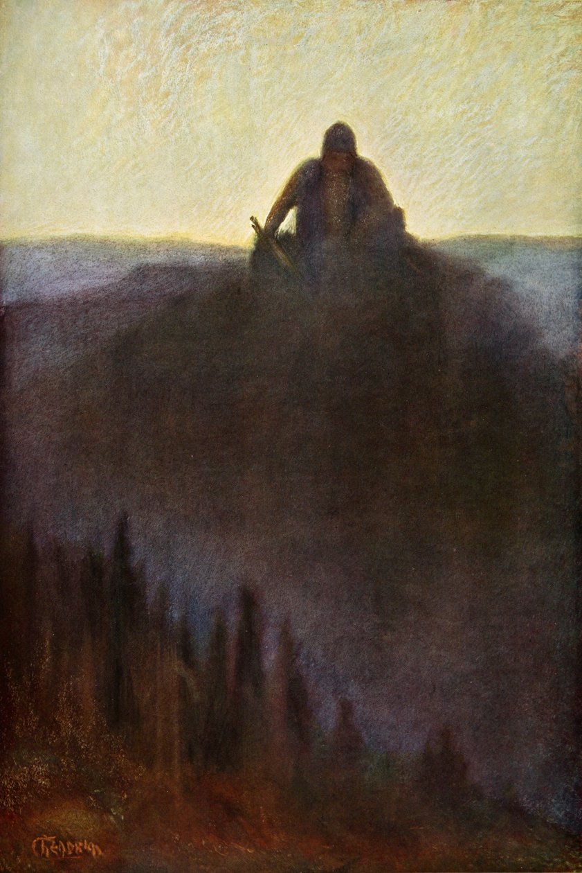 „Wotan čeká ve Valhalle na konec se svým zlomeným kopím“, 1906 od Unbekannt