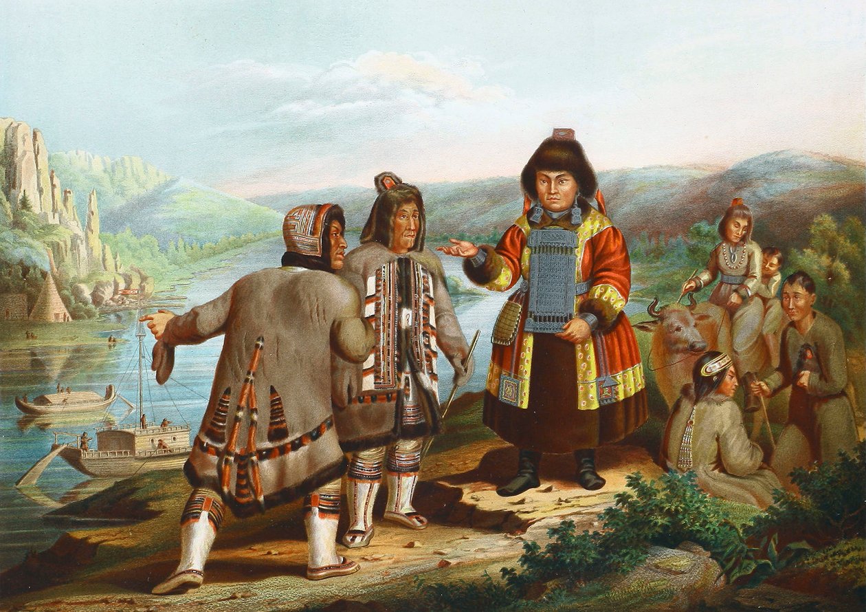 Jakutové na řece Lena, Sibiř, Rusko, 1862. od Unbekannt