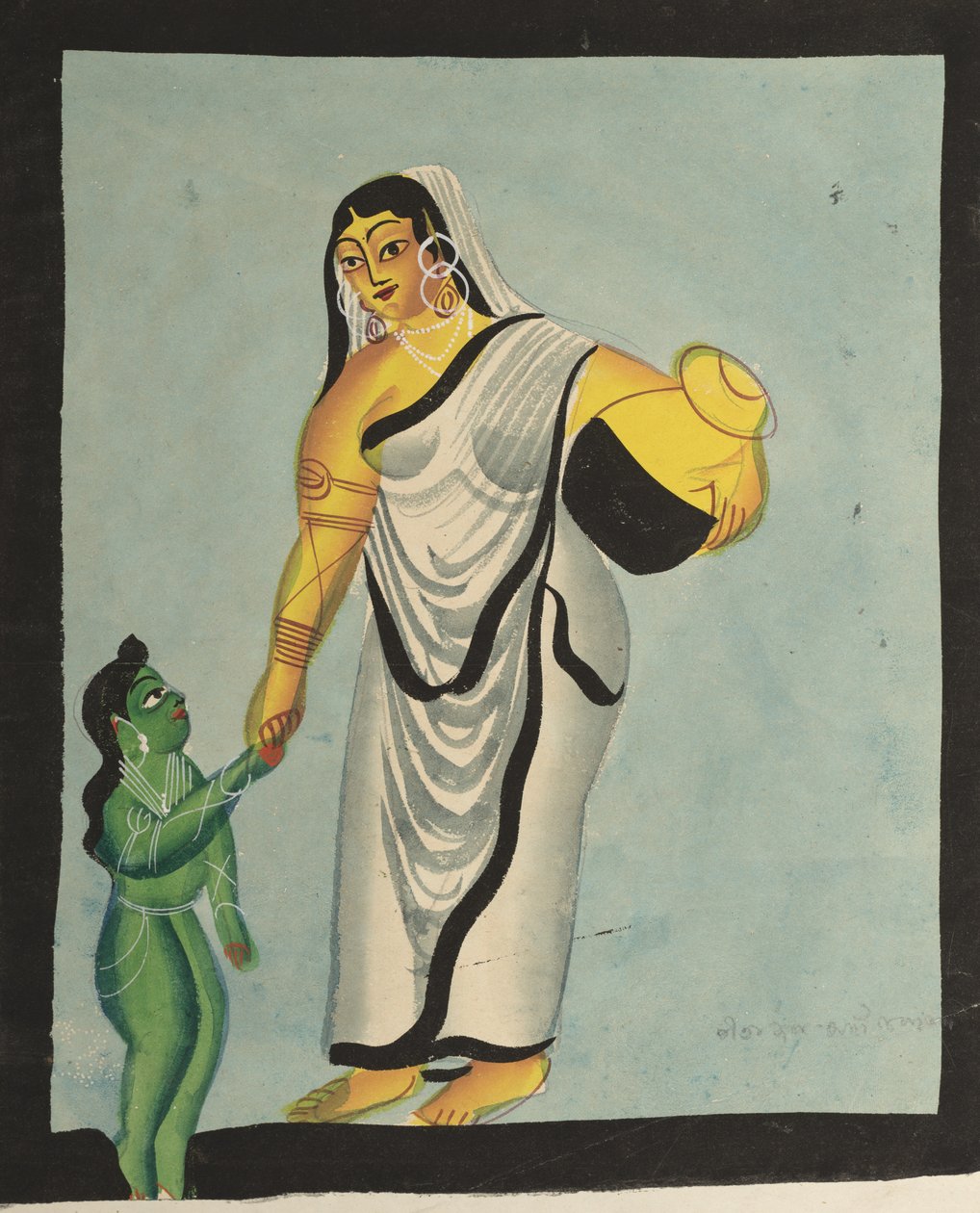 Yasoda Takeing the Infant Krishna for the Walk, 1800s. od Unbekannt