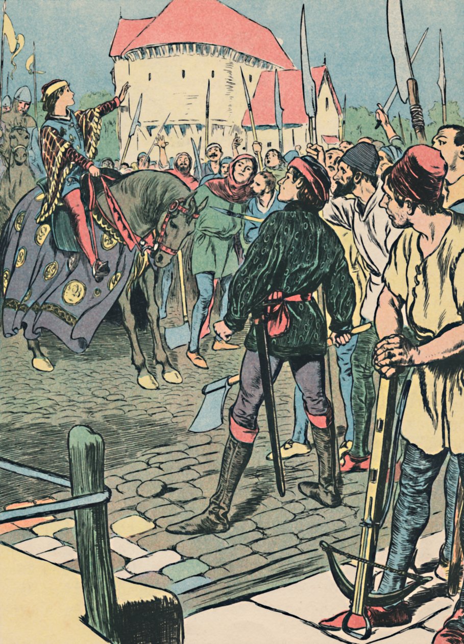 Mladý král Richard potlačuje povstání, c1907 od Unbekannt