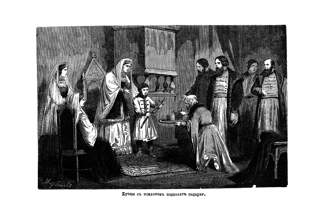Mladý Petr Veliký dostává dary od obchodníků, 1875 od Unbekannt