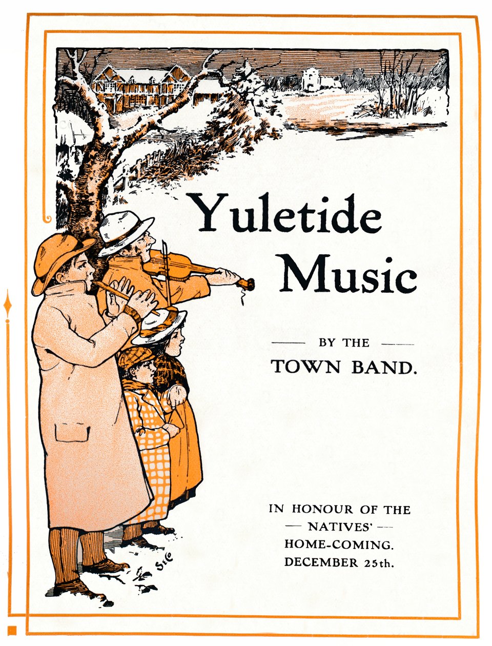 Vánoční hudba od městské kapely, 1910 od Unbekannt