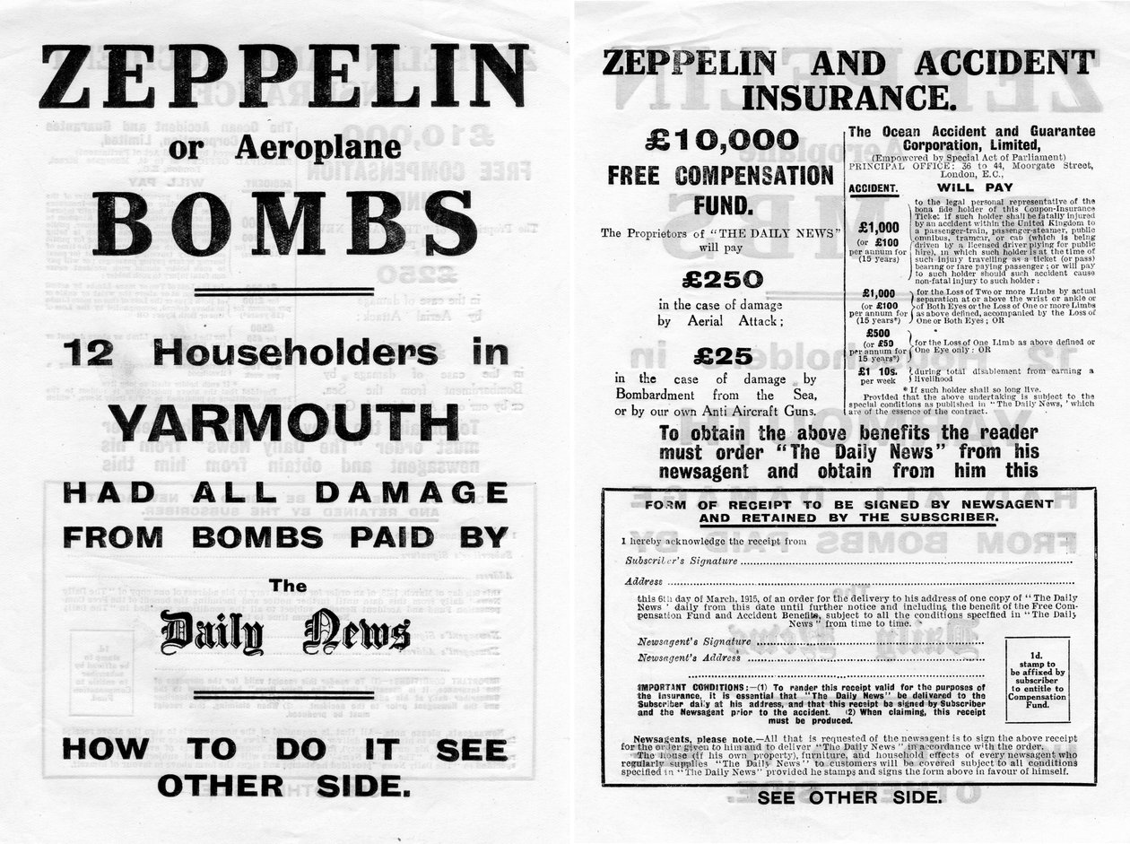 Reklama Zeppelin a havarijní pojištění, 1910 od Unbekannt