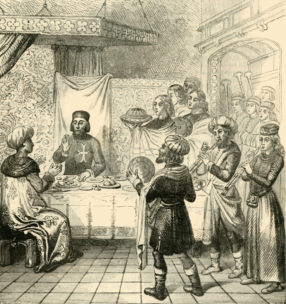 Zizim večeře s velmistrem Rhodosu, 1890. od Unbekannt