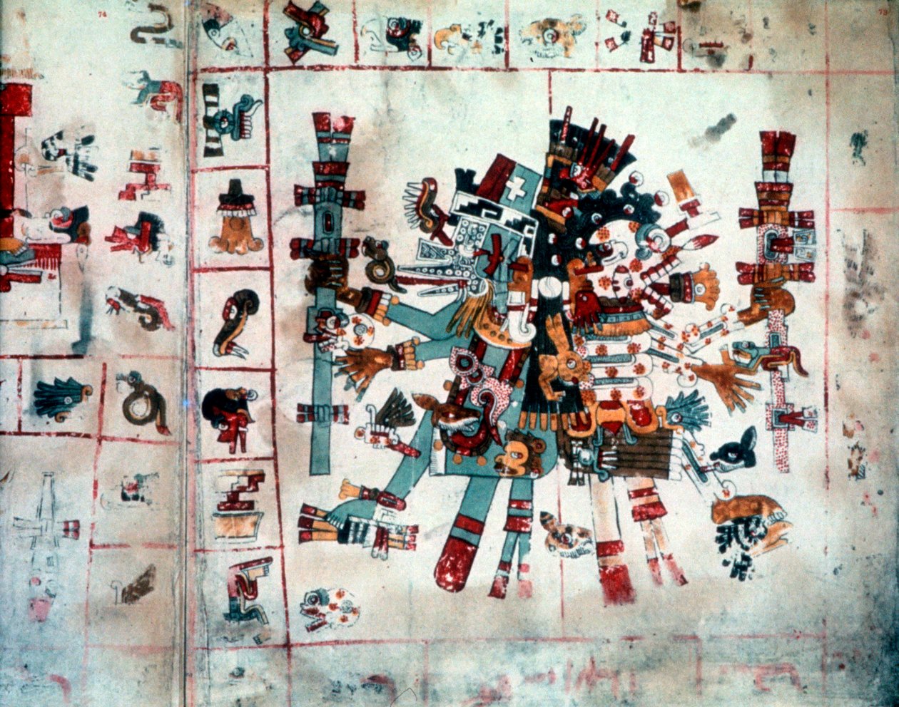 Zoomorfní forma z Codexu Borgianus, Mixtec, Předkolumbovské Mexiko, c1400 od Unbekannt