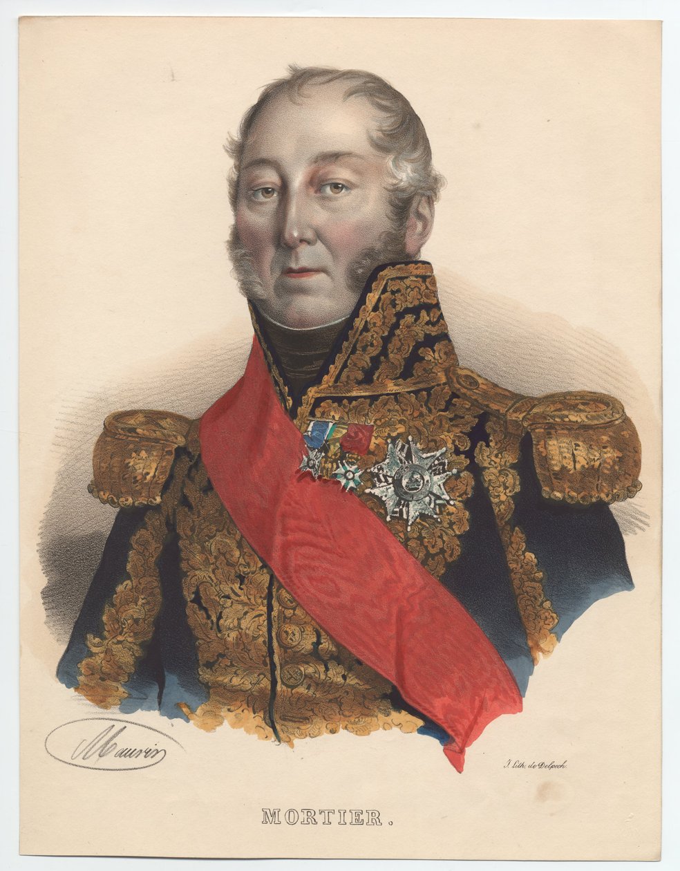Édouard Adolphe Mortier 1768-1835, maršál Francie, 1835 od Unbekannt
