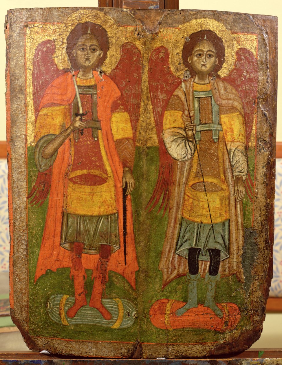 Archandělé Michael a Gabriel, byzantská ikona, rané období, 10.-11. století od Unbekannt Unbekannt