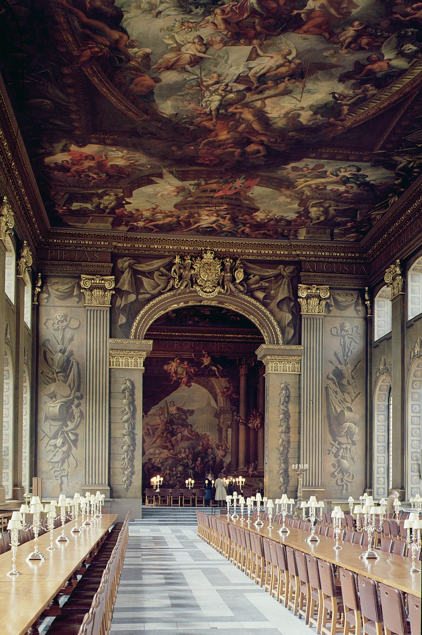 Strop vchodu do Painted Hall, Old Royal Naval College, Greenwich, Londýn od Unbekannt Unbekannt
