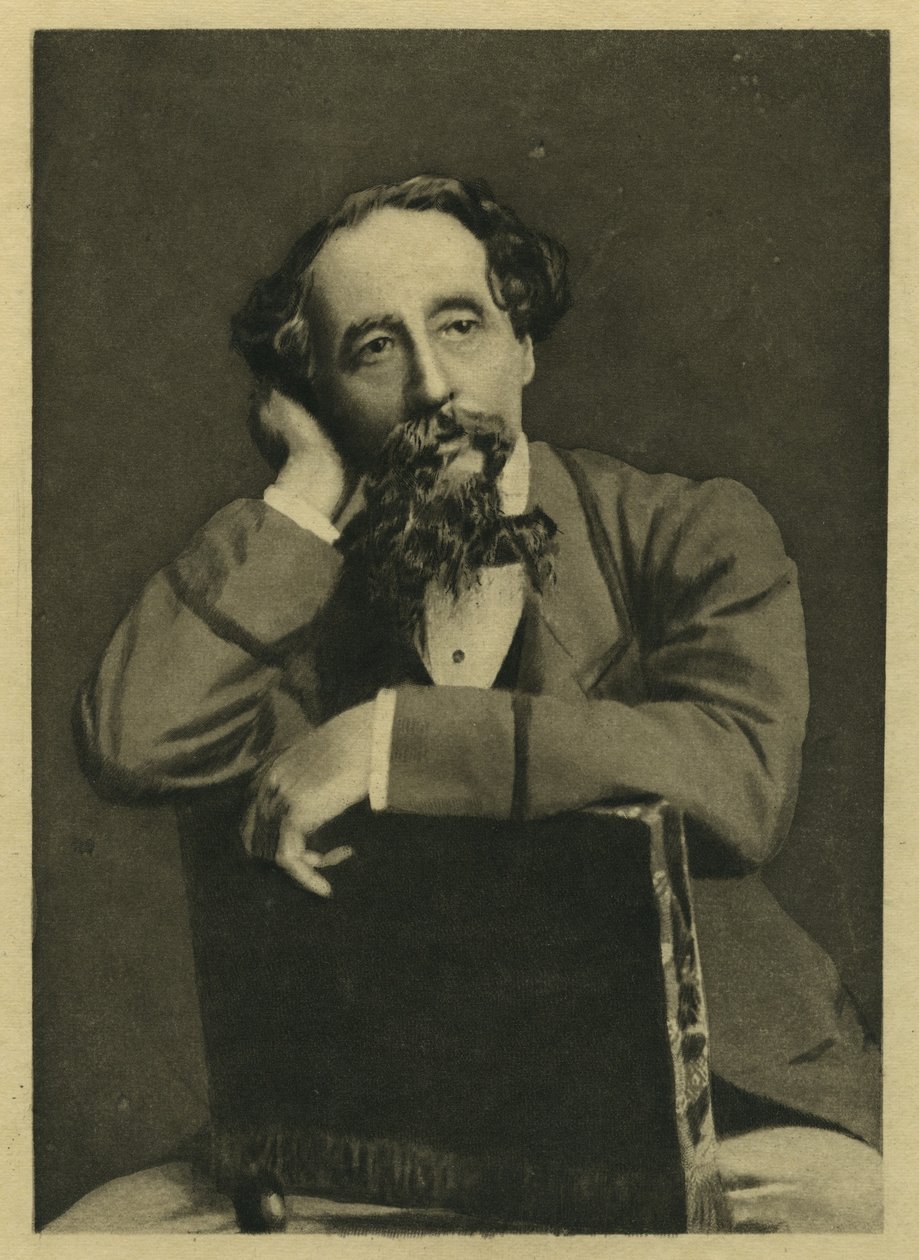 Charles Dickens, portrét po fotografii od Herberta Watkinse (nar. 1828) (mezzotinta) od Unbekannt Unbekannt