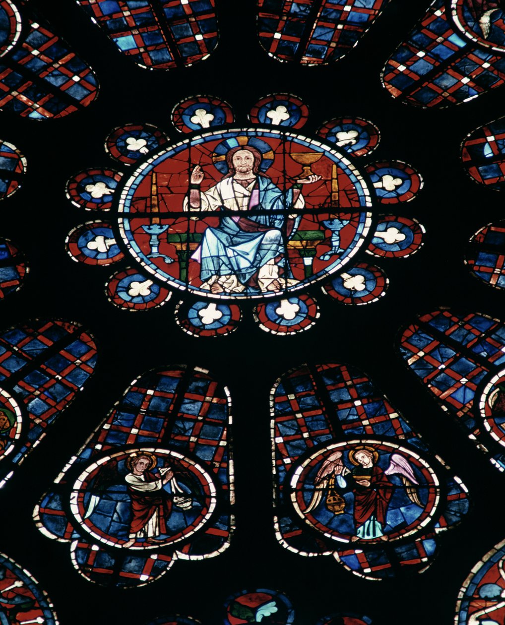 Kristus ve velebnosti; jižní rozeta, kolem 1226 od Unbekannt Unbekannt