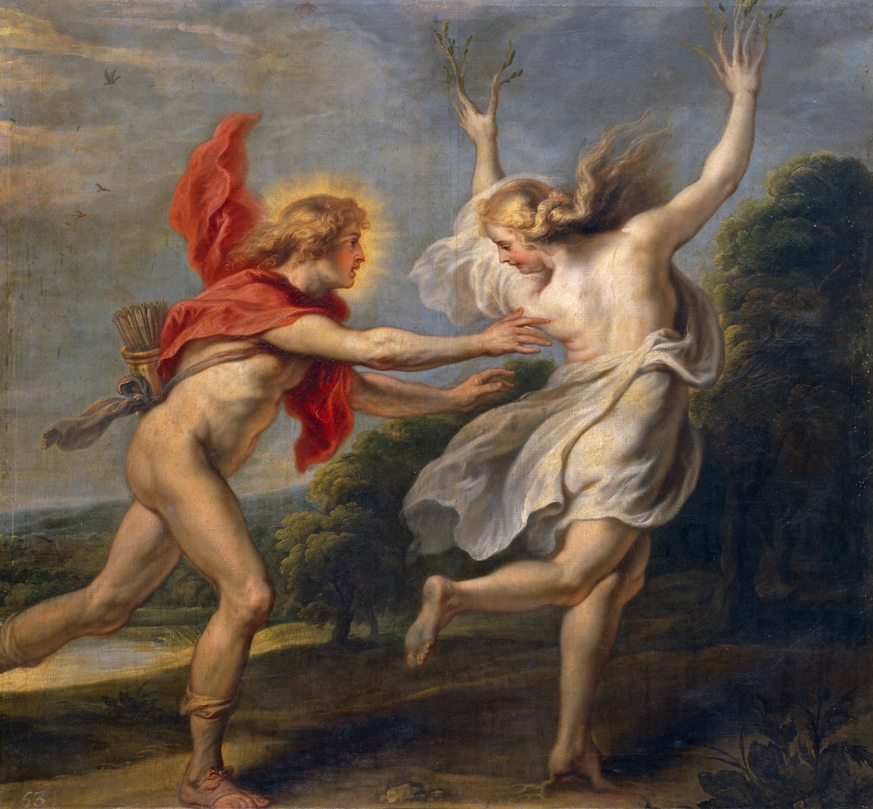 Daphne a Apollo (olej) od Unbekannt Unbekannt