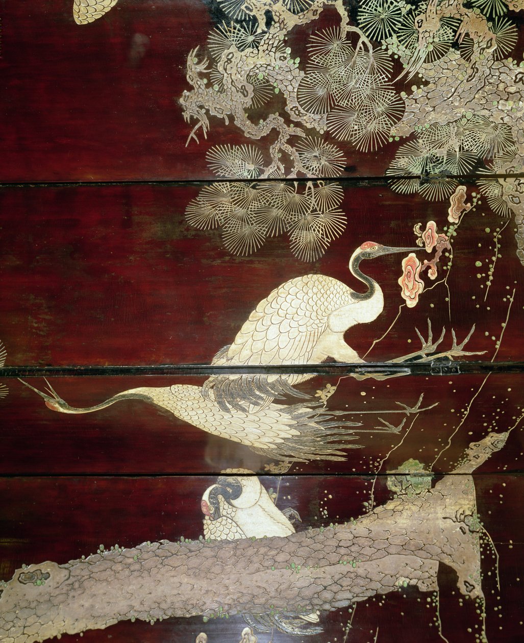 Detail z obrazovky Coromandel zobrazující volavky, 1619 (lak) od Unbekannt Unbekannt