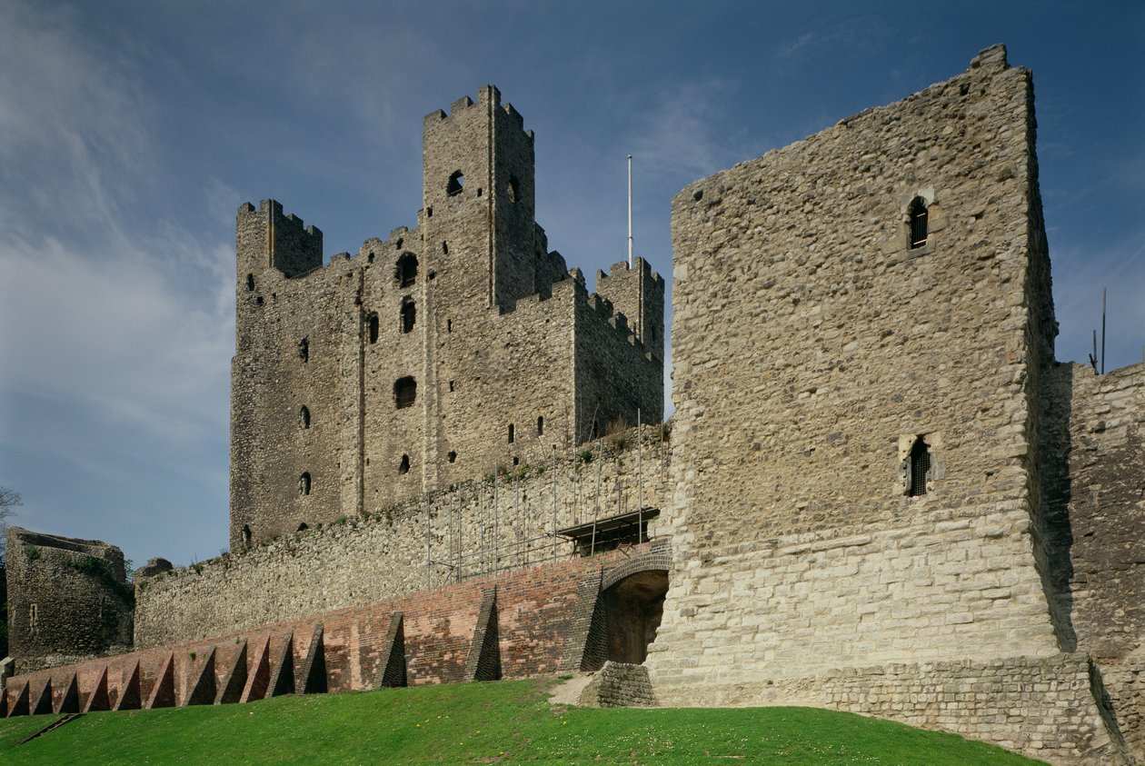 Vnější pohled, Rochester Castle, Kent od Unbekannt Unbekannt