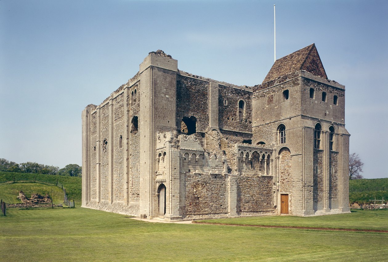 Vnější pohled na pevnost, Castle Rising, Norfolk, postavený kolem roku 1138 od Unbekannt Unbekannt