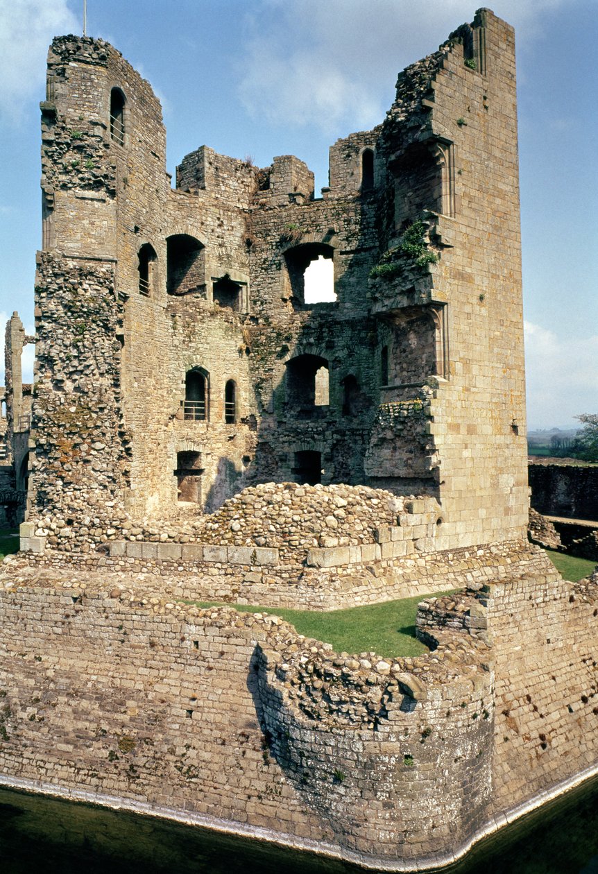 Vnější pohled na hrad, Raglan Castle, Monmouthshire, Jižní Wales od Unbekannt Unbekannt
