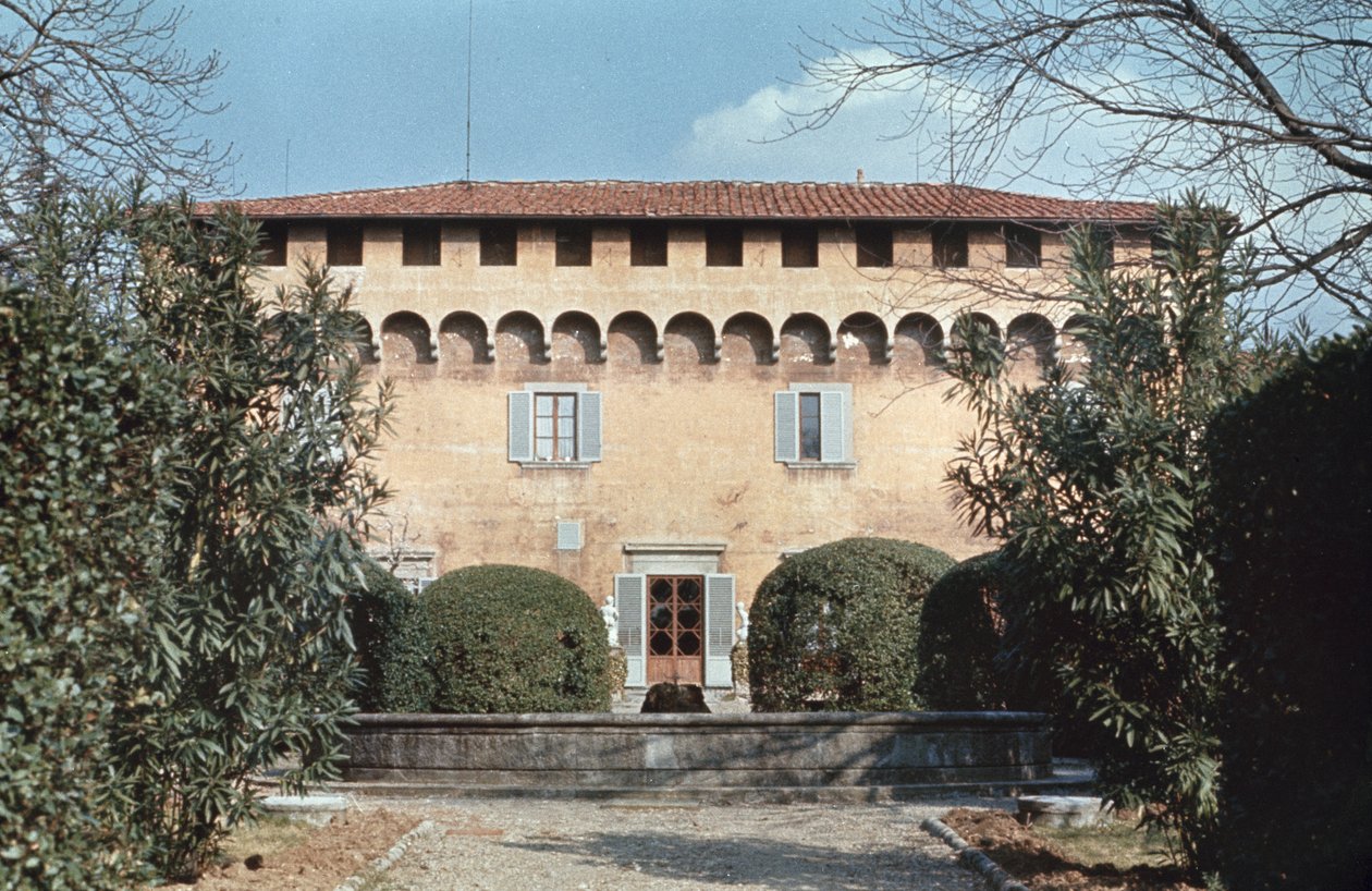 Fasáda od Michelozza di Bartolommeo z Villa Medicea di Careggi, Florencie, Toskánsko, Itálie od Unbekannt Unbekannt