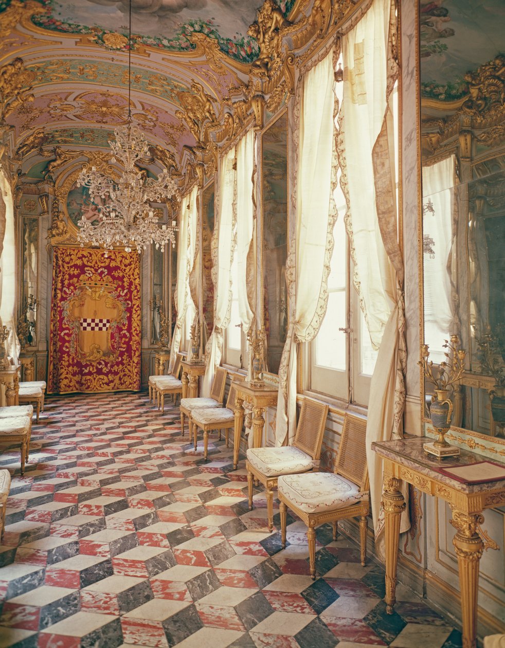 Galerie zrcadel s freskami od Lorenza de Ferrari, Palazzo Spinola, Janov, Itálie od Unbekannt Unbekannt