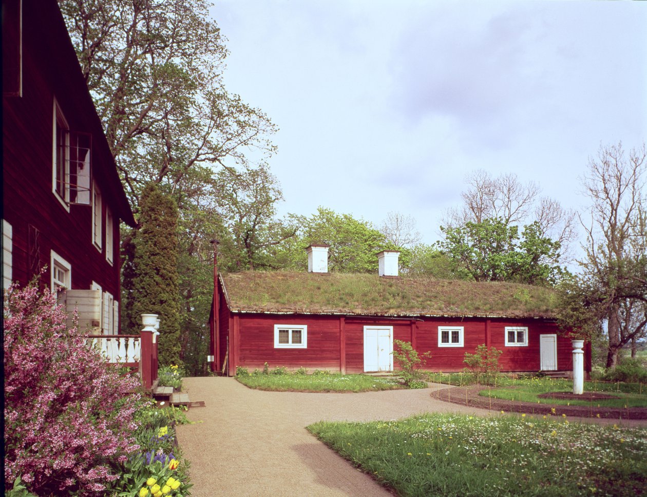 Dílna se zatravněnou střechou v domě Carla Linnaeuse, Hammarby, Uppsala, Švédsko foto od Unbekannt Unbekannt