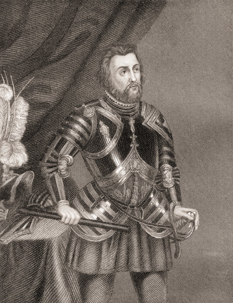 Hernán Cortés de Monroy y Pizarro, z Dějiny dobytí Mexika, vydané 1850 od Unbekannt Unbekannt