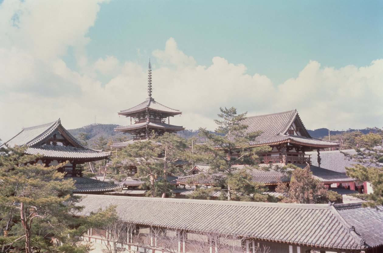 Chrám Horyu-ji, prefektura Nara, Japonsko, postavený v roce 607 našeho letopočtu od Unbekannt Unbekannt