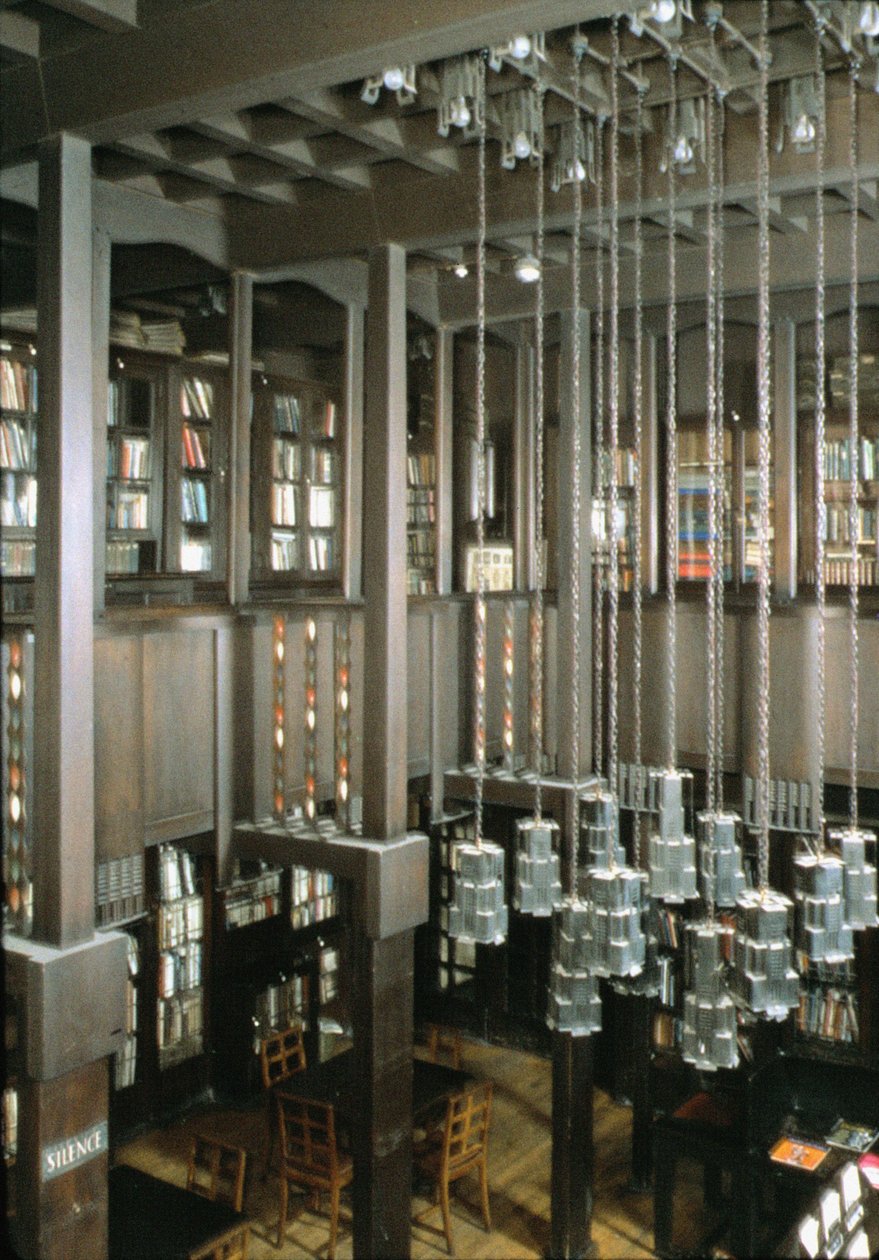 Interiér Glasgow School of Art, knihovna, Skotsko, Velká Británie; postavený v letech 1897-1909 Charlesem Renniem Mackintoshem (1868-1928) od Unbekannt Unbekannt