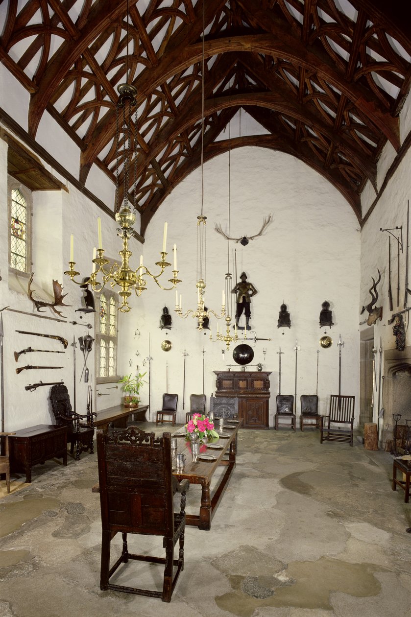 Interiér Velké síně, Cotehele House, Cornwall od Unbekannt Unbekannt