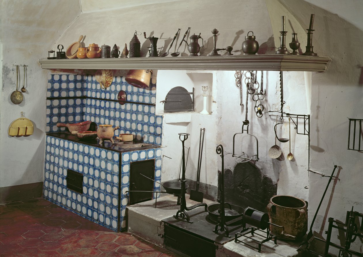 Interiér kuchyně hotelu de Cabris, 1774 od Unbekannt Unbekannt