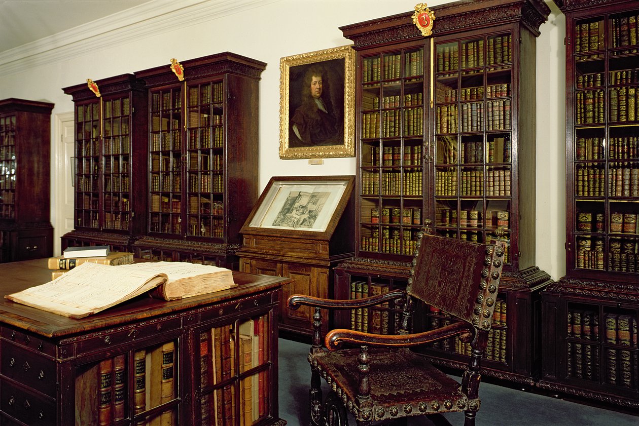 Vnitřní pohled na Pepys Library, Magdalene College, Cambridge od Unbekannt Unbekannt